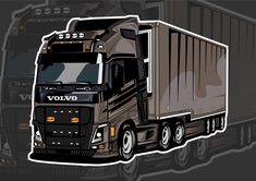 an image of a volvo truck on a dark background