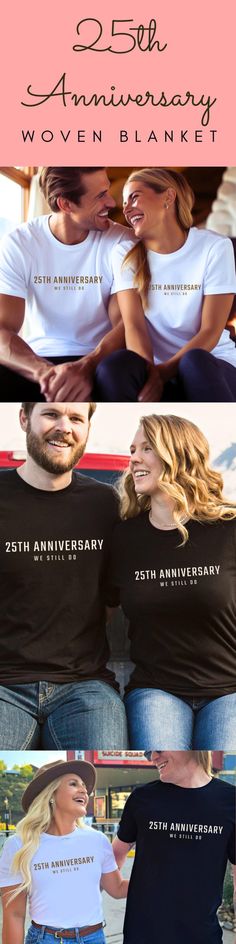 two women wearing t - shirts with the words 25th anniversary written on them