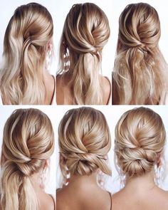 Easy Homecoming Hairstyles, Easy Work Hairstyles, Wedding Hairstyles Tutorial, Medium Long Hair, Peinados Fáciles Para Cabello Corto, Bridesmaid Hair Updo, Penteado Cabelo Curto, Wedding Hairstyles Updo