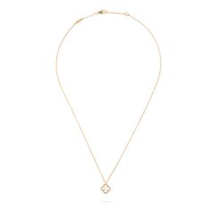 Sweet Alhambra pendant 18K yellow gold, Mother-of-pearl - Van Cleef & Arpels Leaf Necklace