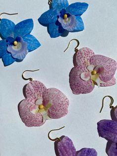 Beautiful dangle earrings handmade from fabric orchid flowers. Handmade Orchid Earrings, Fabric Orchid, Orchid Earrings, Orchid Flowers, Orchid Flower, Earrings Handmade, Orchids, Jewelry Earrings Dangle, Etsy Earrings