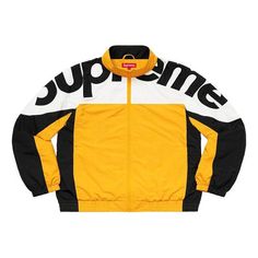 Supreme FW19 Week 1 Shoulder Logo Track Jacket 'Yellow' SUP-FW19-019 Yellow Track Jacket For Spring Streetwear, Yellow Long Sleeve Windbreaker For Streetwear, Yellow Sporty Track Jacket For Streetwear, Yellow Sporty Track Jacket For Sports, Sporty Yellow Windbreaker For Streetwear, Yellow Sporty Windbreaker For Streetwear, Yellow Sportswear Outerwear For Fall, Yellow Long Sleeve Track Jacket For Outdoor, Yellow Long Sleeve Track Jacket For Winter