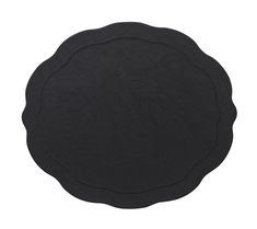 a round black placemat on a white background