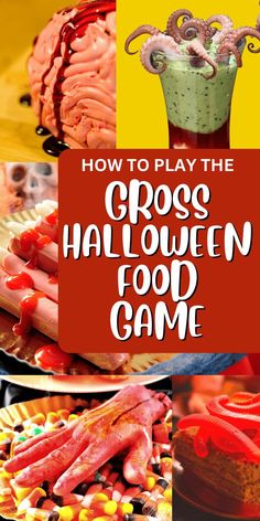 how to play the cross halloween food game with pictures of different desserts and candy