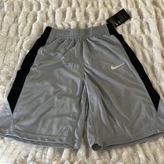 Nwt 12” Waist 19.5” Length Nike Gray Athletic Shorts For Sports, Nike Sports Shorts In Gray, Gray Sports Shorts For Sports Season, Sporty Gray Shorts For Sports Season, Nike Gray Sports Shorts, Nike Bottoms With Built-in Shorts, Nike Stretch Bottoms With Built-in Shorts, Nike Bottoms With Built-in Shorts In Gray, Nike Black Bottoms With Built-in Shorts