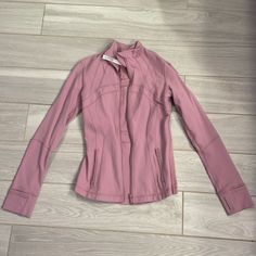 Size 4 Discontinued Light Purple/Pink Excellent Condition, Never Worn Purple Long Sleeve Activewear For Spring, Pink Winter Workout Outerwear, Sporty Pink Workout Outerwear, Purple Winter Workout Outerwear, Winter Workout Purple Outerwear, Winter Workout Outerwear In Purple, Purple Athleisure Outerwear For Sports, Pink Stretch Track Jacket For Sports, Pink Fitted Track Jacket For Sports