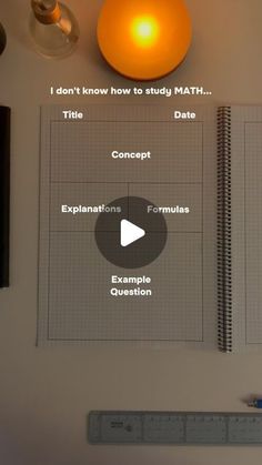 a table with a notebook, calculator and pencils on top of it