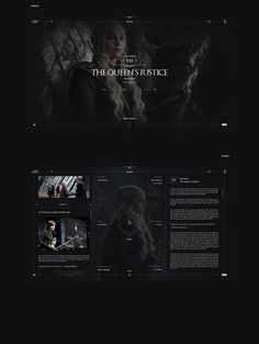 the game of thrones website design