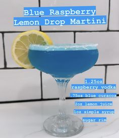 a blue raspberry lemon drop martini