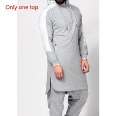 Origin: CN(Origin)Department Name: AdultMaterial: 95%Polyester 5%CottonStyle: CasualFabric Type: WorstedModel Number: Jubba ThobePattern: SolidSize: S,M,L,XL,XXL,XXXLColor: White, gray, black, greenProducts include: Only one jubba thobeProduct type: Muslim saudi arabiaProduct Categories: Arabic Islamic clothingStyle: Jubba ThobeProduct Style: Men Abaya DubaiFabric: 95%polyester,5%cottonFree shipping: YES Traditional Kaftan, Arabic Abaya, Tracksuit Streetwear, Habits Musulmans, Long Robes, Incerun Men, Sweat Vintage, Man In Black, Clothing Winter