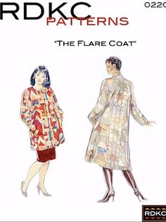 two women's coats with different patterns on them