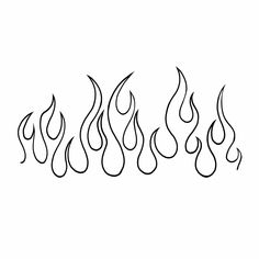 a line drawing of fire flames on a white background with black lines in the middle