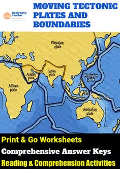 a map with the words print and go worksheets for reading and comprehension activities