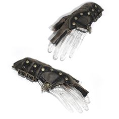 Accentuate your steampunk look with these stylish fingerless gear gloves. crafted from durable fabric and featuring riveted mechanical detail, these gloves are the perfect way to complete your steampunk ensemble. Steampunk Gloves, Steampunk Outfits, Half Gloves, Steampunk Leather, Brown Gloves, Style Steampunk, Gloves Design, Steampunk Gears, Steampunk Accessories