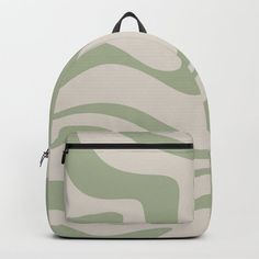 Designing our premium Backpacks is a meticulous process, as Artists have to lay out their artwork on each component. One size fits all men and women, with heavy-duty construction that's able to handle the heavy lifting for all your school and travel needs.       - Standard unisex size: 17.75" (H) x 12.25" (W) x 5.75" (D)    - Crafted with durable spun poly fabric for high print quality    - Interior pocket fits up to 15" laptop    - Padded nylon back and bottom    - Adjustable shoulder straps Sage Green Backpack, Beige Backpacks, Green Backpack, Green Backpacks, Minimalist Backpack, Liquid Swirl, Patterned Backpack, D Craft, Heavy Lifting