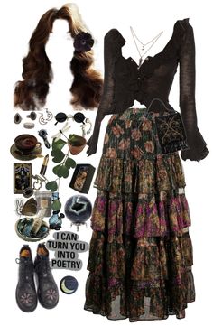 Rockstar Gf Aesthetic Outfits Plus Size, Country Gothic Outfits, 90s Hippy Fashion, Plus Boho Outfits, Alternative Hippie Outfits, Spiritual Fashion Boho Style, Earthy Goth Outfits, Fleetwood Mac Outfit, Soft Grunge Outfits Winter