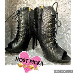 Eye Candie Boots Heels 4 Inches Heels Height Good Quality Brand Faux Alligator Leather 6 1/2 Size Working Side Zipper Please See Images And Video For Better Look Of The Item. Like Brand New!! Ask Me Questions If U Have Any, I Would Glady Assist You Before U Decide To Buy God Bless And Happy Poshingby The Way Im A Posh Ambassador And A 5 Rating Seller And I Ship Really Fast As Well Thank You For Stopping In My Simple Closet Round Toe Heels With Crocodile Pattern For Party, Lace-up Faux Leather Heels For Night Out, Fitted Round Toe Heels With Crocodile Pattern, Party Heels With Crocodile Pattern And Round Toe, Fitted Lace-up Faux Leather Heels, Black Crocodile Pattern Boots For Party, Lace-up Fitted Faux Leather Heels, Punk Style High Heel Lace-up Boots In Faux Leather, Fitted Leather Heels With Crocodile Pattern