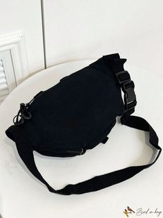 BirdinBag - Outdoor Waterproof Black Fanny Pack with Front Pocket - Ideal for Active Adventures Waterproof Casual Chest Bag For Outdoor Activities, Casual Waterproof Chest Bag For Outdoor Activities, Casual Outdoor Pouch Belt Bag, Versatile Outdoor Pouch Belt Bag, Versatile Pouch Belt Bag For Outdoor, Outdoor Waterproof Black Chest Bag, Versatile Outdoor Belt Bag With Pockets, Versatile Belt Bag With Pockets For Outdoor, Waterproof Black Shoulder Bag For Daily Use