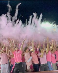 high school football game pink fun friends senior year Asb Ideas High School, High School Senior Year Ideas, Pink Out Student Section, Senior Year Aesthetic 2025, High School Friends Aesthetic, Softmore Year, Football Games Aesthetic, Senior Year Of High School Aesthetic