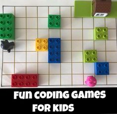 a board game with legos on it and the words fun cooling games for kids