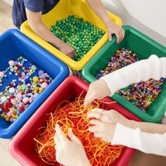 The ECR4Kids 4-Station Sand and Water Table is a versatile sensory table with bins and translucent lids designed to enhance hands-on learning and collaborative play experiences for toddlers and preschoolers. This durable plastic sensory table for toddlers offers two spacious open-area tubs allowing children to engage in sensory learning through tactile exploration. The sand and water activity table provides a dedicated space for water play, kinetic sand, and various sensory materials. The secure Sensory Materials, Water Table Activities, Sensory Learning, Water Activity, Sand And Water Table, Fine Motor Skills Development, Sensory Table, Sand Toys, Kinetic Sand