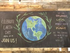 a chalk board with the earth on it