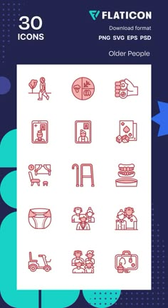 the flat icon set includes different types of items