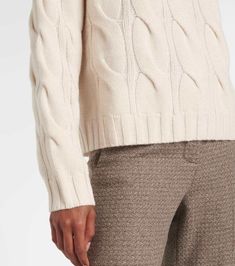 Elegant Knit Sweater For Work, Merino Wool Cable Knit Sweater For Work, Beige Wool Sweater For Work, Wool Cable Knit Sweater For Work, Elegant Winter White Cable Knit Sweater, Cashmere Turtleneck, Color Names, Sweater Fashion, White Sweaters