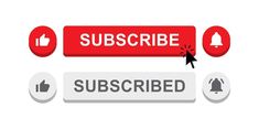 a red subscribed button with the word subscrib above it