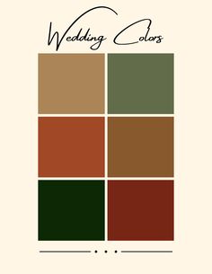 the wedding colors are brown, green, red and tan color palettes for your wedding day