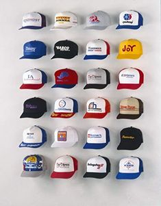 Cap Capers® Baseball Cap Display; Wall Mounted Hat Rack; Baseball Cap Storage & Organization; (24 pk) Great for Cap Collectors. The Ultimate Display for Baseball Caps Hat Wall Display Men, Ball Cap Storage, Baseball Hat Display, Cap Reference, Baseball Cap Display, Baseball Hat Storage, Baseball Cap Storage, Room Sunset, Wall Mounted Hat Rack