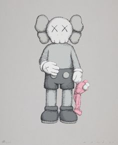 Share Silkscreen Print by Kaws- Brian Donnelly Bearbrick Stencil Art, Kaws Cricut, Ios 16 Wallpaper Kaws Pink, Brian Donnelly, Kaws Companion, Kaws Wallpaper, Pop Art Movement, Silkscreen Print, Selling Artwork