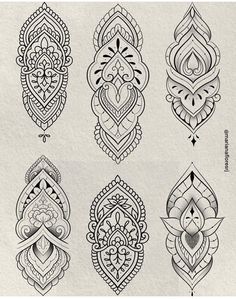 the different designs on this page are drawn by hand, and have been used to create intricate