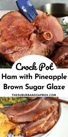 Slow Cooker Pineapple Ham, Brown Sugar Pineapple Ham, Crock Pot Ham, Brown Sugar Pineapple, Ham Recipes Crockpot, Slow Cooker Ham Recipes, Pineapple Ham, Crockpot Ham, Slow Cooker Ham