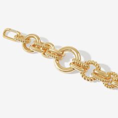 Prepare yourself for a whole lotta compliments with this statement bracelet. Haim's bold interlocking chain design, featuring multi chain links and one-of-kind detailing, is guaranteed to have everyone drooling over your style. Select from four signature carabiner clasps to complete your necklace and voila! all the feels of a customized and bespoke piece are yours. Haim, All The Feels, The Feels, Chain Links, Chain Design, Gold Bracelet Chain, Plate Design, Statement Bracelet, Recycled Gold