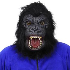 PRICES MAY VARY. 【Eco-friendly Material】-The chimp head mask be made of premium 100% natural safe latex, no fading, long lasting. It's made of artificial fur on the outside. It very soft and comfortable. 【Size and Breathability】- Latex is flexible and easy to wear.The mask is breathable, and you can see the outside through the eyes or nostrils of the mask. Please modify a bit if you want good visibility or become more breathable. 【Realistic Design】- SANZHIGUO gorilla mask novelty shape and reali Black Novelty Masks For Carnival, Novelty Black Masks For Carnival, Black Novelty Masks And Prosthetics For Costume, Black Novelty Mask, Novelty Black Party Masks, Black Novelty Costume Masks, Novelty Black Halloween Masks, Black Novelty Masks For Cosplay, Novelty Black Masks For Halloween