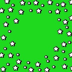 green screen with white stars in the middle and black outlines on it, as well as an empty space for text