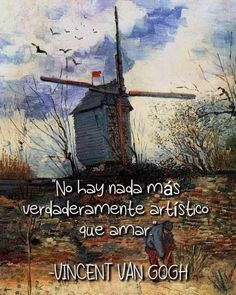 a painting with an image of a windmill in the background