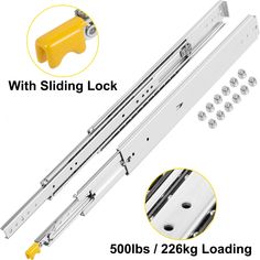 22 in Drawer Slide Kit: This is a pair of high-quality drawer slide kit for industrial and home use; It features a hefty 500 lbs load-bearing, a slide lock, and thick cold rolled steel material; The ball bearings inside make it slide smoothly and quietly; It is a great product which combines practical use and a beautiful look; Premium Material; Large Load Capacity; Smooth Slide and Lock; Side-Mount and Install;[Package Content] 1 x Heavy-Duty Drawer Slide Kit; 1 x Screw Kit; 1 x User Manual VEVOR 22-in Side Mount 500-lb Load Capacity Silver Drawer Slide (2-Pieces) | CTDG22YC500B00001V0 Round Gazebo, Heavy Duty Drawer Slides, Brand Introduction, Camper Storage, Campervan Life, Extension Designs, Drawer Space, Drawer Runners, Slide Lock