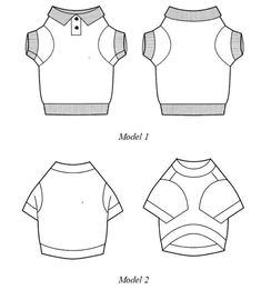 the front, back and side views of a t - shirt sewing pattern for children