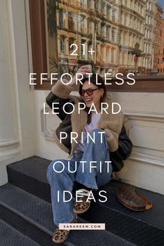 Leopard Print Accessories Outfit, Outfit Ideas With Leopard Print Shoes, Leopard Shacket Outfit, Leopard Print Cowboy Boots Outfit, Outfits With Leopard Flats, How To Style Leopard Shoes, Leopard Print Shoes Outfit Casual, Leopard Sneakers Outfit Fall, Cheetah Sneakers Outfit