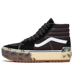 Vans Sk8-Hi Stacked LX 'Palm Black' Palm Black Sneakers/Shoes Vans Sk8 Hi, Sports Sneakers, Vans Shop, Vans High Top Sneaker, Sk8 Hi, Vans Sk8, Black Sneakers, Stylish Sneakers, Sneakers Shoes