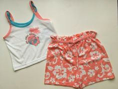 Cute Summer Pajamas, Summer Thrift, Hibiscus Design, Mary Kate And Ashley, Orange Hibiscus, Strappy Tank Top, Upcycle Clothes Diy, So Cal, Casual Preppy Outfits