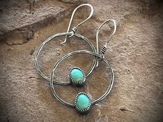 Kingman Turquoise Hoops - Etsy Rustic Turquoise Sterling Silver Jewelry, Hammered Turquoise Sterling Silver Jewelry, Turquoise Hammered Sterling Silver Jewelry, Rustic Silver Oval Jewelry, Artisan Hammered Turquoise Jewelry, Rustic Hand Forged Sterling Silver Jewelry, Turquoise Sterling Silver Small Hoop Jewelry, Rustic Round Jewelry With Oxidized Finish, Nickel-free Turquoise Teardrop Hoop Earrings