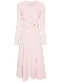 Shop Giambattista Valli draped-panel midi dress Elegant Pink Dress, Royal Outfit, Grace Rose, Laundry List, Collage Elements, Drape Panel, Royal Outfits, Fashion Collage, Church Dresses