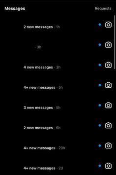 the screenshot shows different messages and numbers for each message, including two new messages