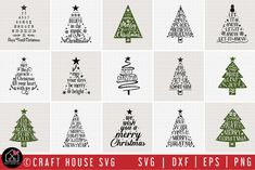 christmas tree svg bundle for silhouettes and cricut cutting machines by craft house svg