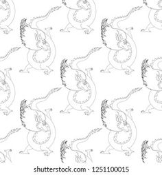 an image of a dragon pattern in black and white