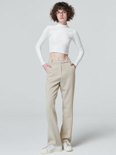 This is a comfortable and trendy pants by MaLoupe that is made out of high quality polyester, rayon, and polyurethane blend fabric. With design detail of slim boots cut silhouette and stretchy fabric, it gives a trendy and modern look. - 4 way stretch fabric with minimum wrinkle- Slim boots cut silhouette- Trendy and modern mood Fitted Beige Ankle-length Pants, Sleek High Stretch Pants For Spring, Chic Neutral Fitted Dress Pants, Beige Stretch Dress Pants For Business Casual, Beige Stretch Ankle-length Dress Pants, Beige Stretch Straight Dress Pants, Fitted Neutral Straight Leg Dress Pants, Fitted Neutral Pants, Fitted Neutral Dress Pants For Business Casual