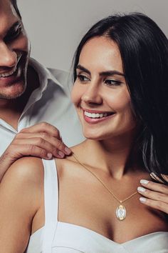 A love as unique as hers deserves a pendant just as special. 💎✨ This magnificent couple's pendant is a one-of-a-kind treasure she’ll cherish forever. ❤️ Triple Heart, Heart Design, A Love, Mother Of Pearl, I Love You, Love You